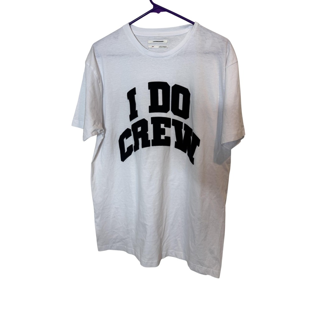 I Do‎ Crew Shirt Womans Large White Wedding Party Bridal Graphic Crewneck Tee